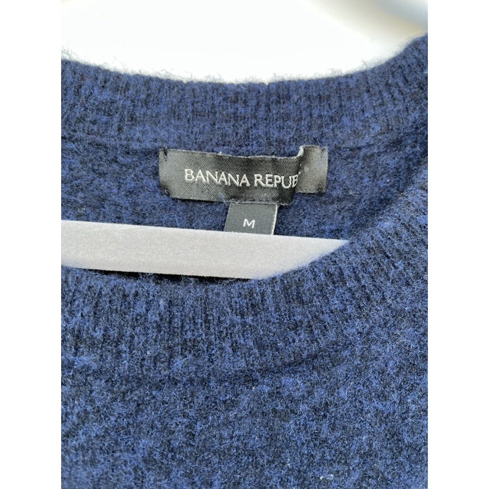 Banana Republic Wool Blend Sweater Dress Navy Blue Flare Sleeve Size M - Picture 10 of 10